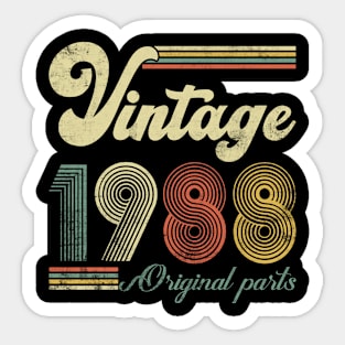 Vintage 1988 36th Birthday Gift Men Women 36 Years Old Sticker